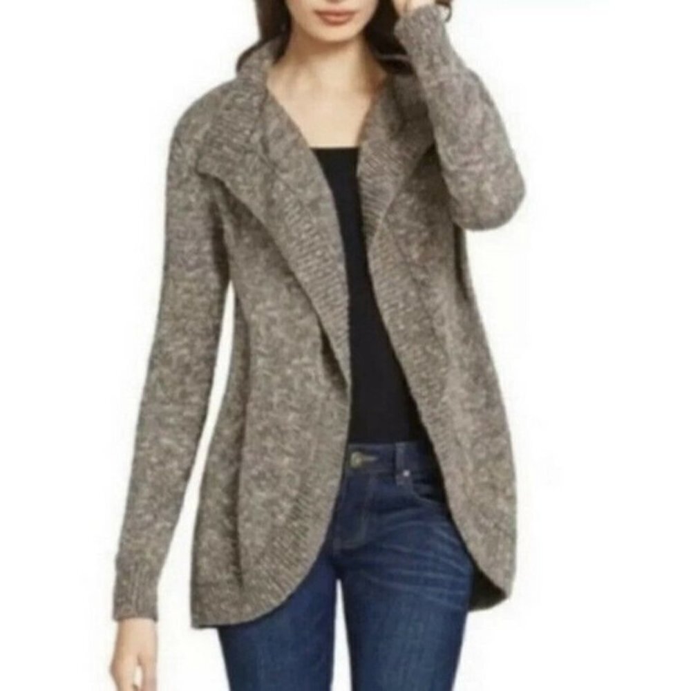 CABI Swear By Sweater Open Front Cardigan Gray/Taupe Sz S #880 EUC